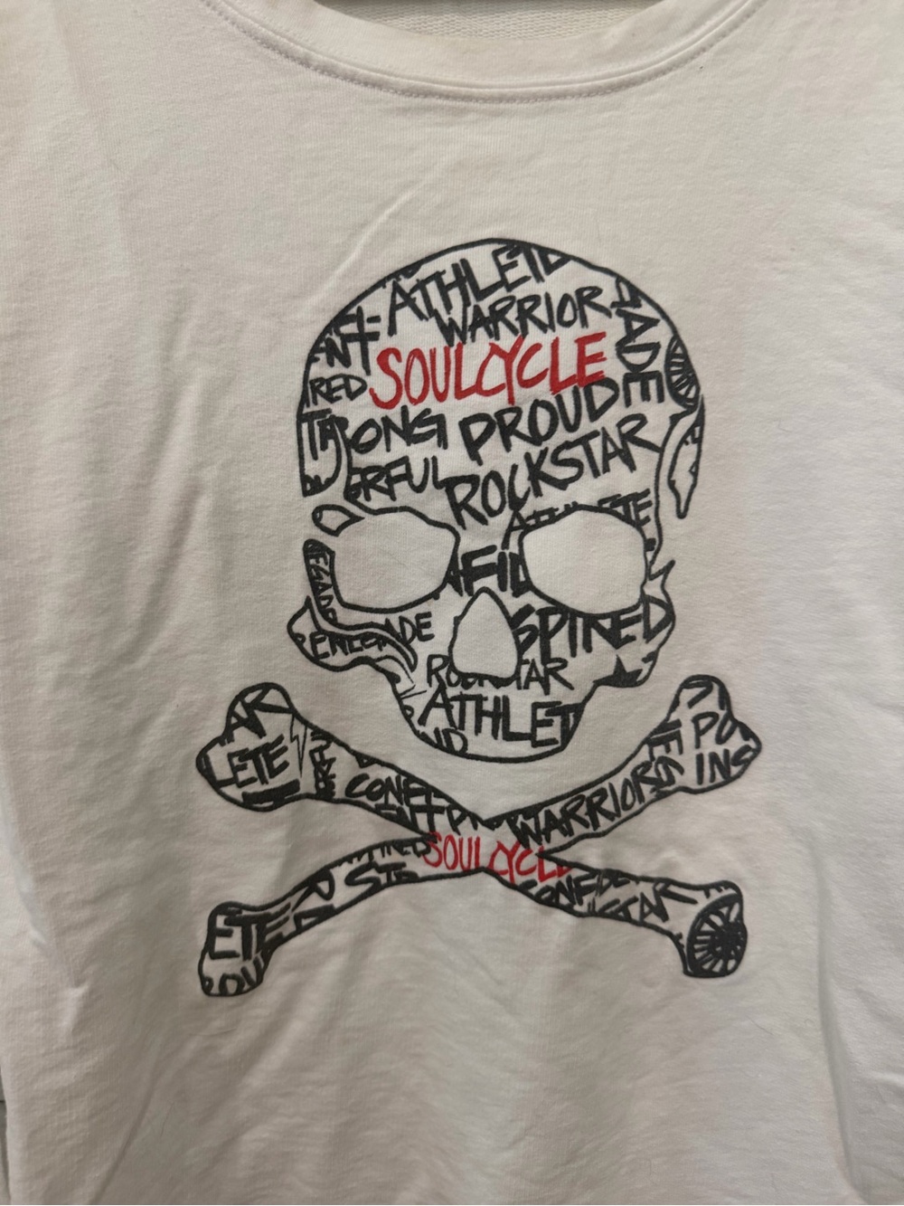 SoulCycle White Graphic Skull sweatshirt